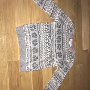 Grey and white knit sweater